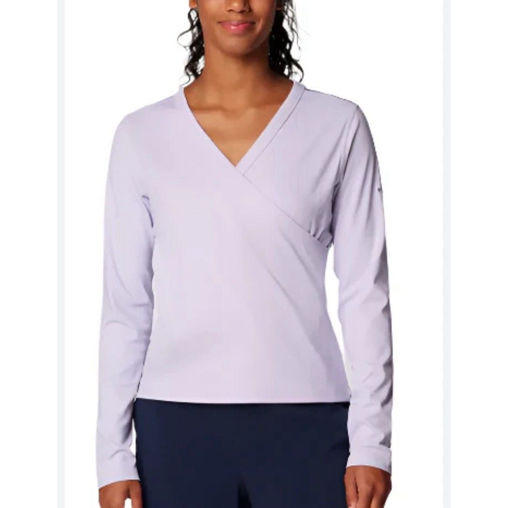 Women's Columbia Long Sleeve V Neck Shirt Lilac  Women's Size Medium‎ Nursing